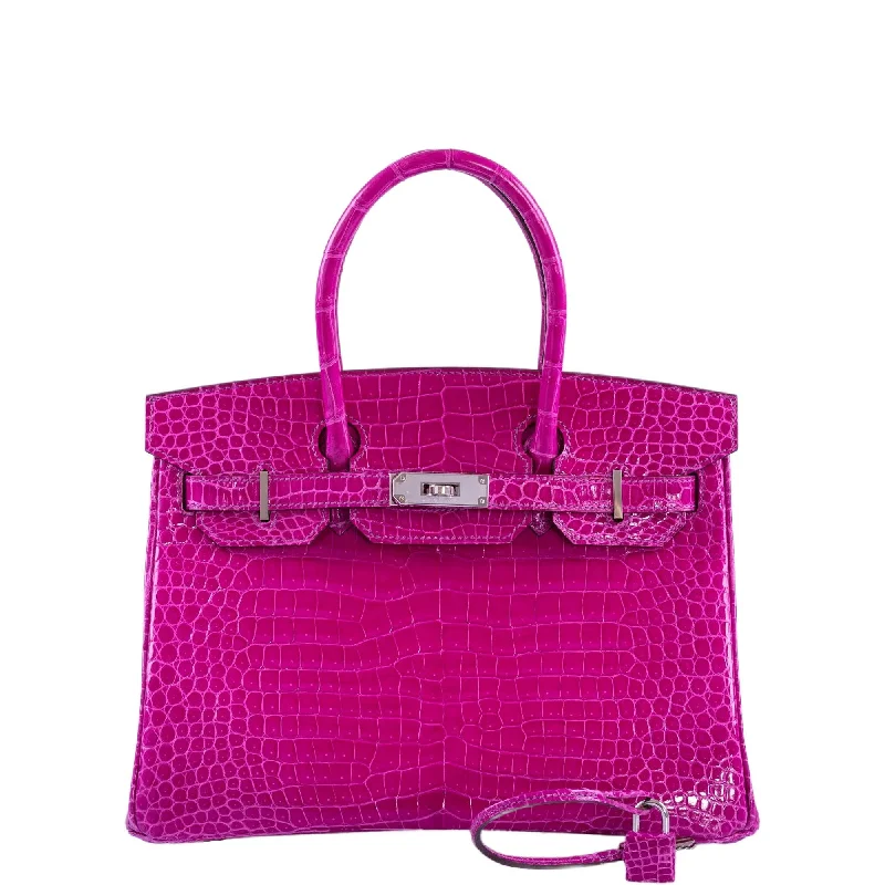 Hermès Kelly Bags in a warm terracotta color for a unique styleHermes Birkin Bags with a Detachable Keychain HolderHermès Birkin 30 HSS Rose Scheherazade Porosus Crocodile, Cassis Interior Palladium Hardware