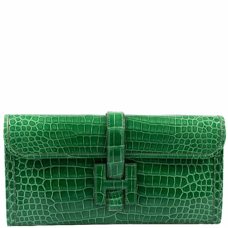 Hermès Jige Elan 29 Cactus Porosus Crocodile