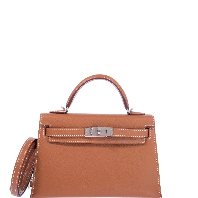 Hermès Kelly Bags with a magnetic - snap closure for easy accessHermès Kelly 20 Mini II Sellier Gold Epsom Palladium Hardware