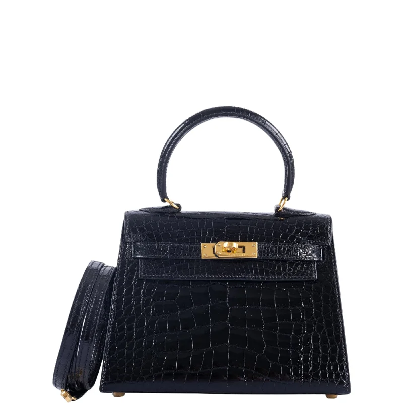 Small - sized Hermès Kelly Bags in Epsom leather for a structured lookHermès Kelly 20 Mini Vintage Black Noir Alligator with Gold Hardware