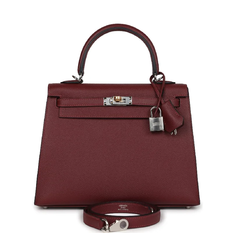 Hermès Kelly Bags in a bold tomato red for a fashion - forward statementHermes Kelly Sellier 25 Rouge H Epsom Electrum Hardware