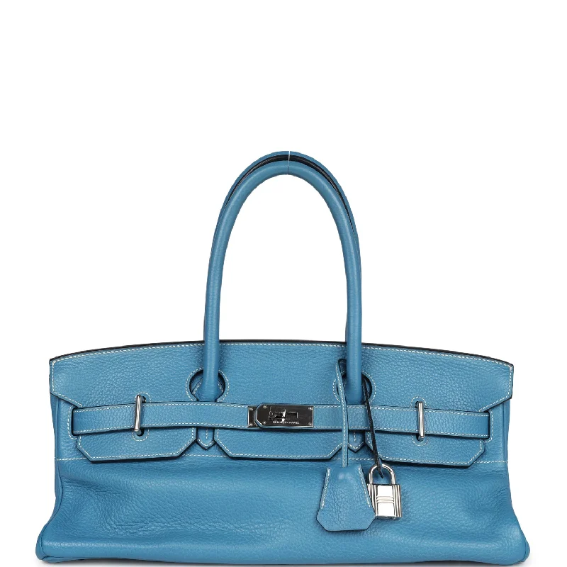 Small - sized Hermès Kelly Bags in Epsom leather for a structured lookHermes Birkin Bags in Exotic Python Leather for a Unique LookPre-owned Hermes Shoulder Birkin 42 JPG Blue Jean Clemence Palladium Hardware