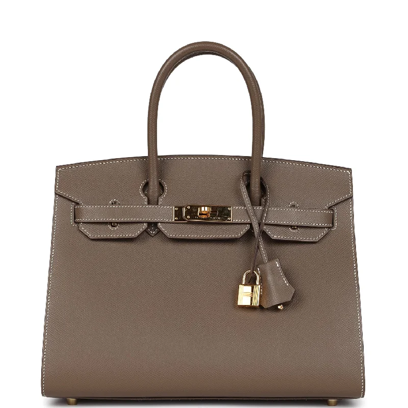 Hermès Kelly Bags with a quilted leather exterior for a luxurious feelHermes Birkin Bags with a Magnetic - Closure Interior PocketPre-owned Hermes Birkin Sellier 30 Etoupe Epsom Gold Hardware