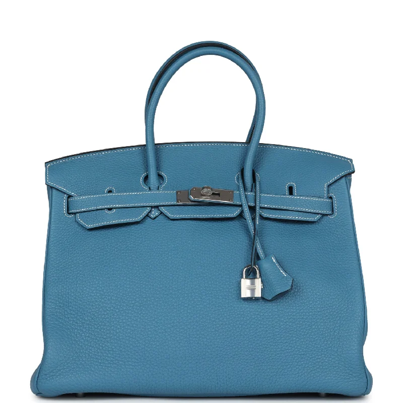 Hermès Kelly Bags with a crystal - embellished turnlock for added luxuryHermes Birkin Bags in a Dark Chocolate Brown for a Warm and Inviting AestheticPre-owned Hermes Birkin 35 Blue Jean Togo Palladium Hardware