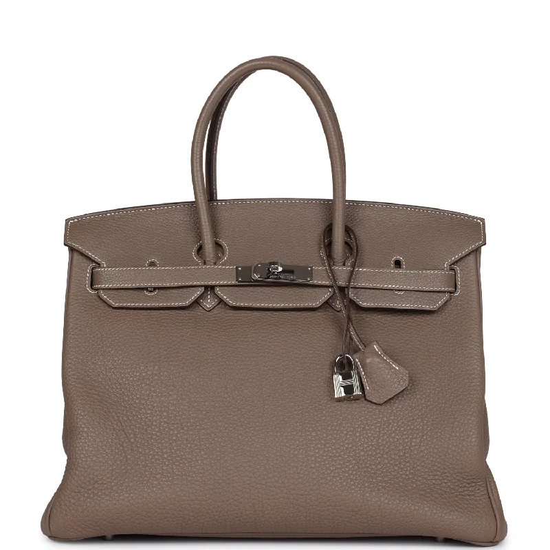 Hermès Kelly Bags with a crystal - embellished turnlock for added luxuryHermes Birkin Bags in a Dark Chocolate Brown for a Warm and Inviting AestheticPre-owned Hermes Birkin 35 Etoupe Togo Palladium Hardware