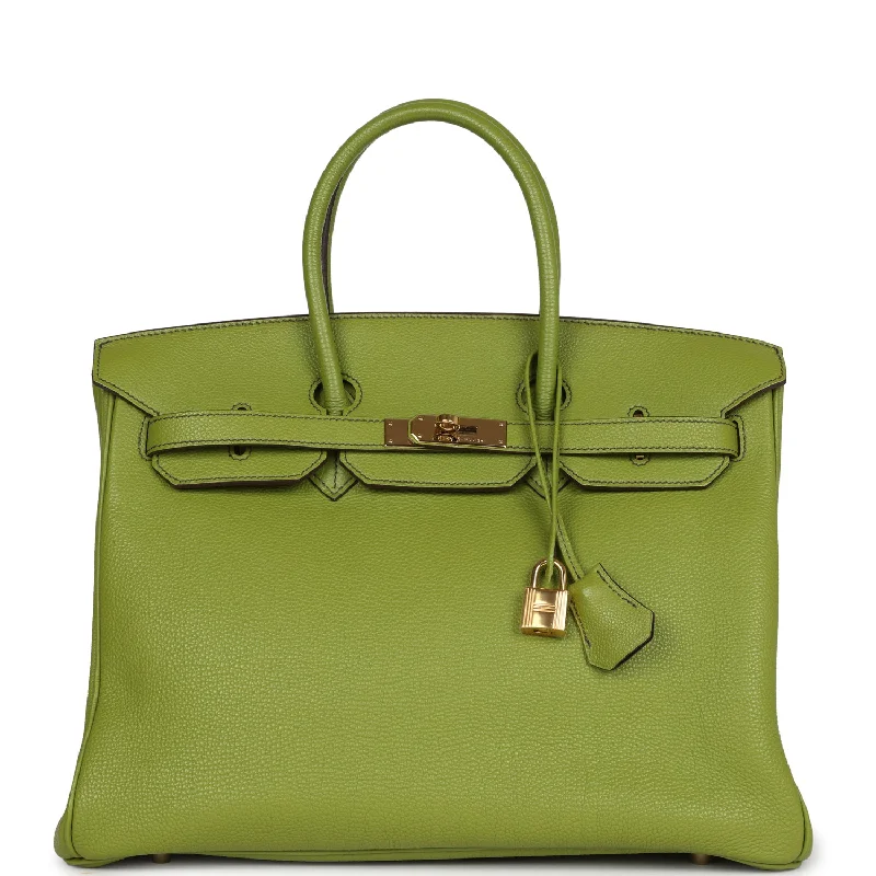 Hermès Kelly Bags with a detachable mobile phone holderHermes Birkin Bags with a Detachable Mobile Phone HolderPre-owned Hermes Birkin 35 Vert Anis Verso Togo Gold Hardware