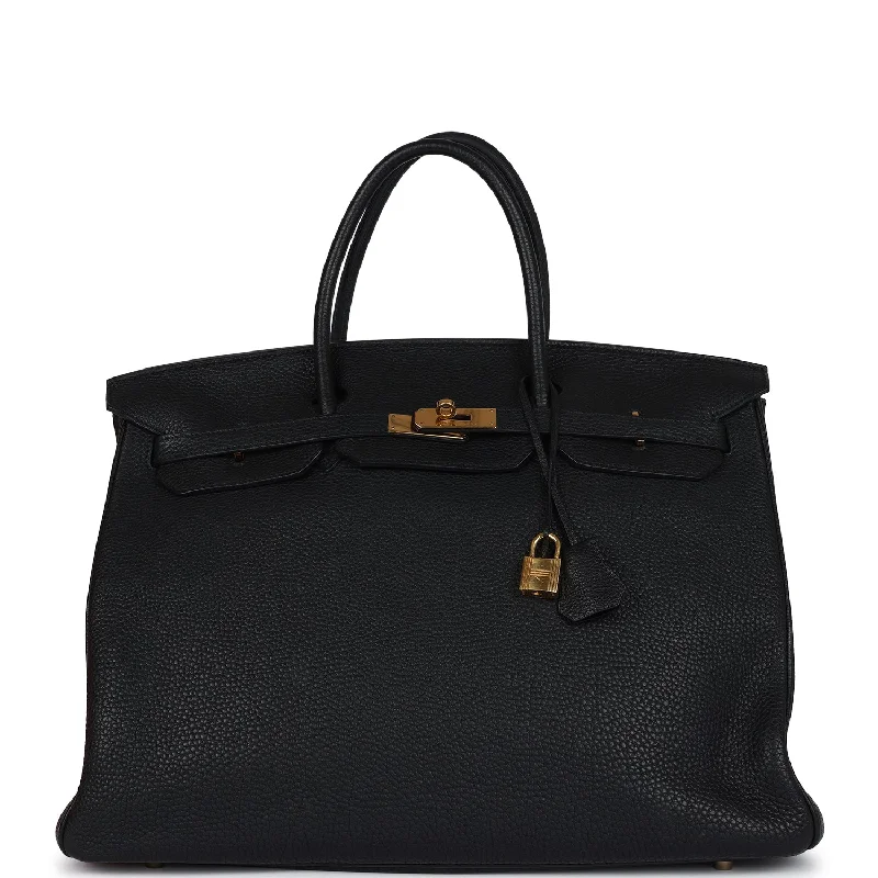 Hermès Kelly Bags with a quilted leather exterior for a luxurious feelHermes Birkin Bags with a Magnetic - Closure Interior PocketPre-owned Hermes Birkin 40 Black Togo Gold Hardware