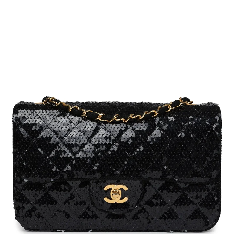 Chanel bags with modern touchesVintage Chanel Small Flap Bag Black Sequin Gold Hardware