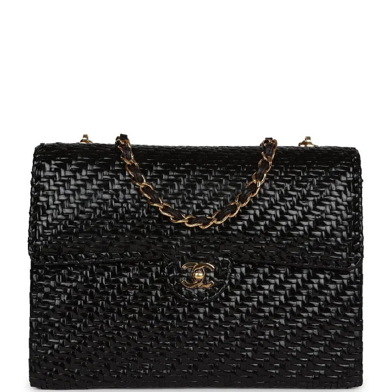 Chanel bags for women with a taste for high fashionVintage Chanel Flap Bag Black Wicker Gold Hardware