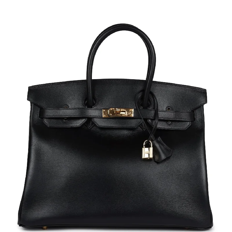 Hermès Kelly Bags with a flap - over closure and turnlock for a classic lookHermes Birkin Bags with a Zippered Interior Compartment for ValuablesVintage Hermes Birkin 35 Black Box Gold Hardware