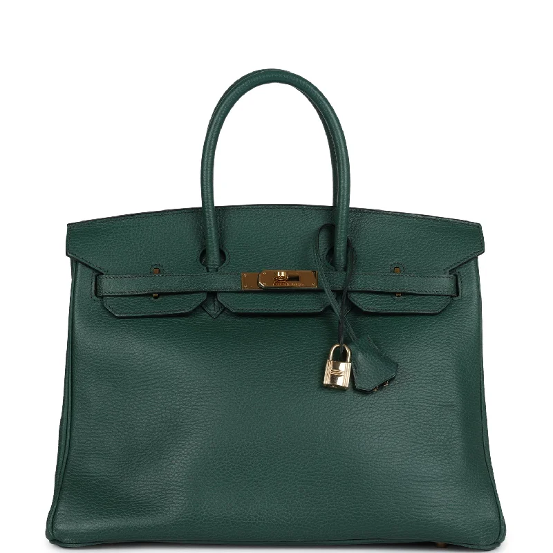 Hermès Kelly Bags with a contrast - colored interior liningHermes Birkin Bags with a Hand - Burnished Edge FinishVintage Hermes Birkin 35 Vert Anglais Ardennes Gold Hardware