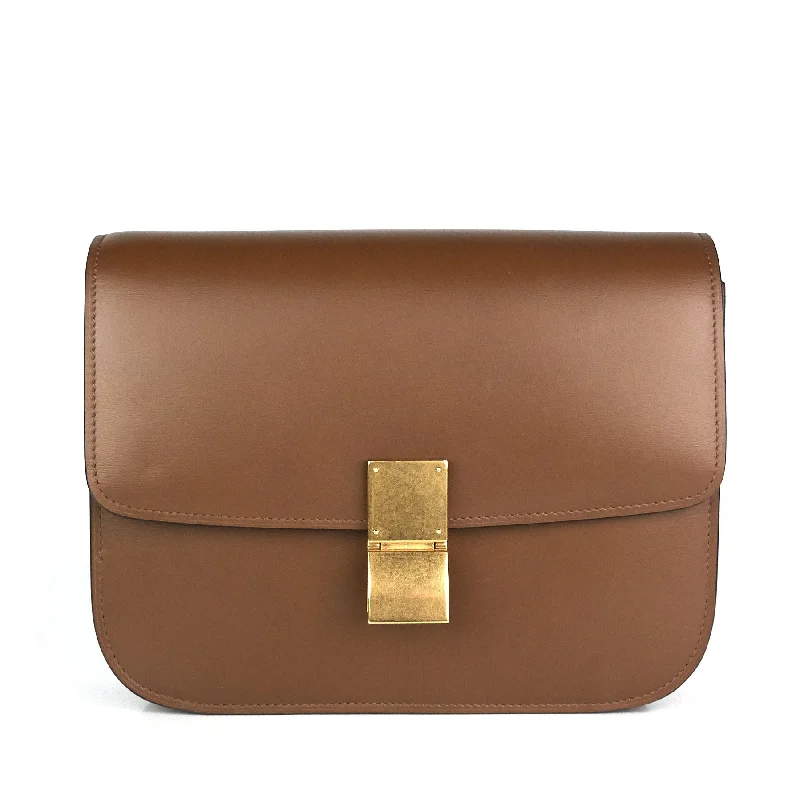 Compact Celine Clutch Bags for Glamorous EveningsClassic Box Flap Calf Leather Medium Bag