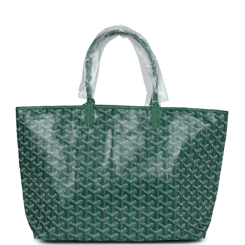 Goyard Margot bags with a printed map pattern for a travel - inspired lookGoyard Goyardine Green St. Louis PM Tote Bag Palladium Hardware