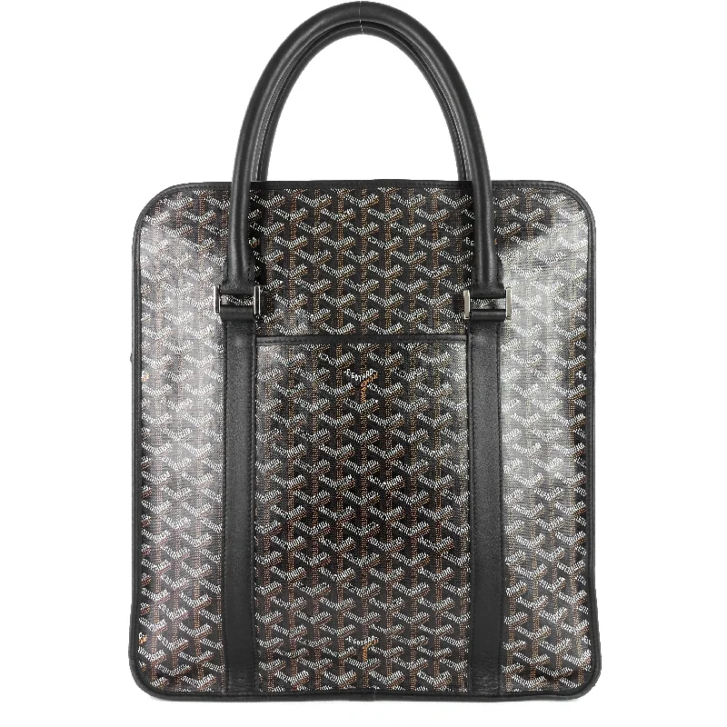 Goyard Artois bags with a glitter - infused leather surface for a glamorous and sparkly lookBourgogne Goyardine Canvas and Chevroches Calfskin Bag