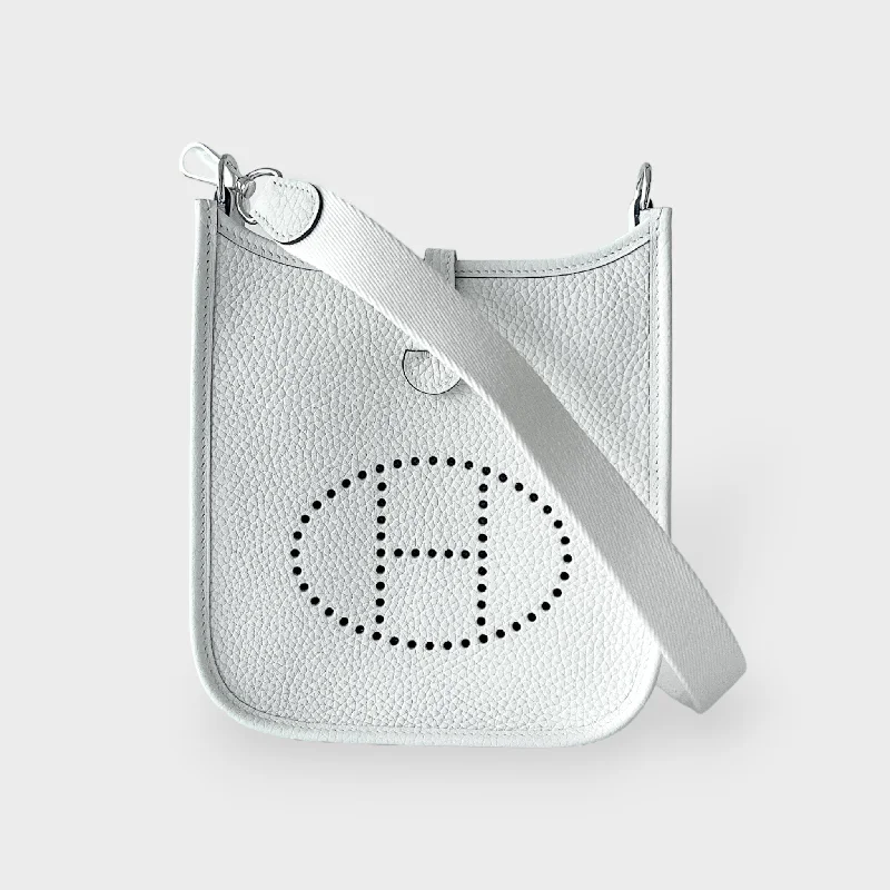 Hermes Mini Evelyne 16 New White With Palladium Hardware, B Stamp 2023