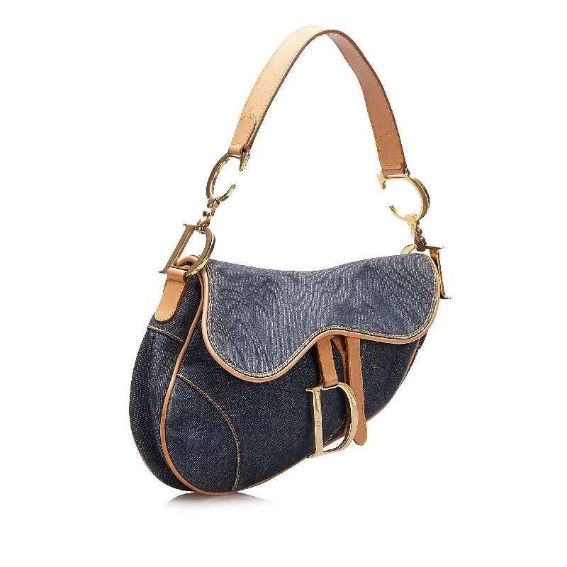 Christian Dior backpacks with a sleek, minimalist silhouetteDior Denim Saddle Bag (35475)