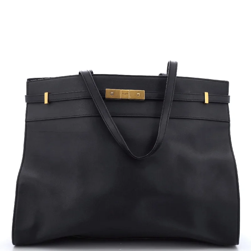 Yves Saint Laurent classic black handbagsManhattan Tote Leather Medium