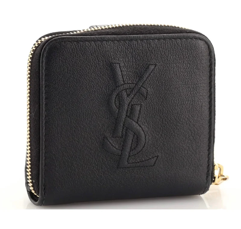 Yves Saint Laurent bags for a chic, modern styleYVES SAINT LAURENT (YSL) Belle De Jour Leather Compact Zip Wallet Black